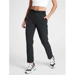 Athleta Birch Black Trekkie Belted Hiking Commute Travel Pant Tall